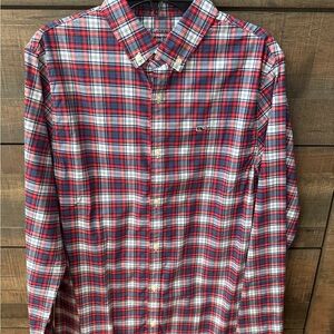 Vineyard Vines Red and Blue Plaid Button Down Shirt